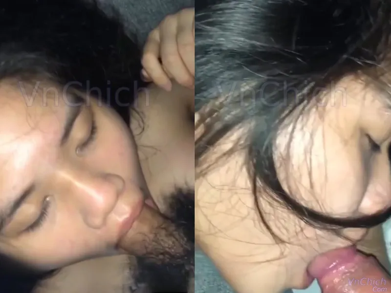 Em học sinh 2k5 ngại ngùng liếm dương vật trước máy quay